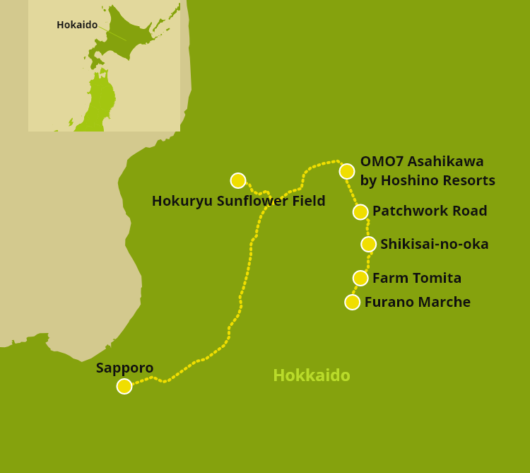 Hokkaido road trip Map