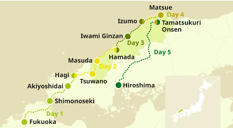 Shimane road trip map