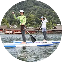 a stand-up paddleboard in Japan